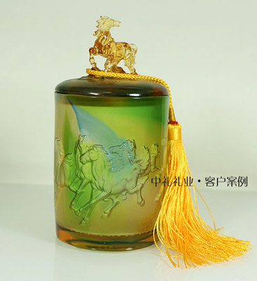 骏马琉璃罐子【古法琉璃定制】