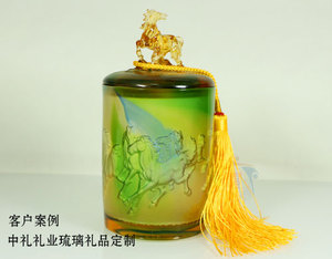 骏马琉璃罐子【古法琉璃定制】