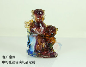 孩童抱物人物【琉璃摆件定制】