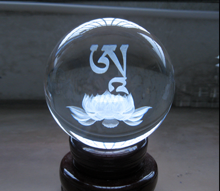 莲花3d内雕水晶球